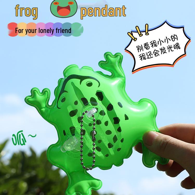 Glowing Frog Balloon Backpack Pendant Keychain – Cute Cartoon Gift