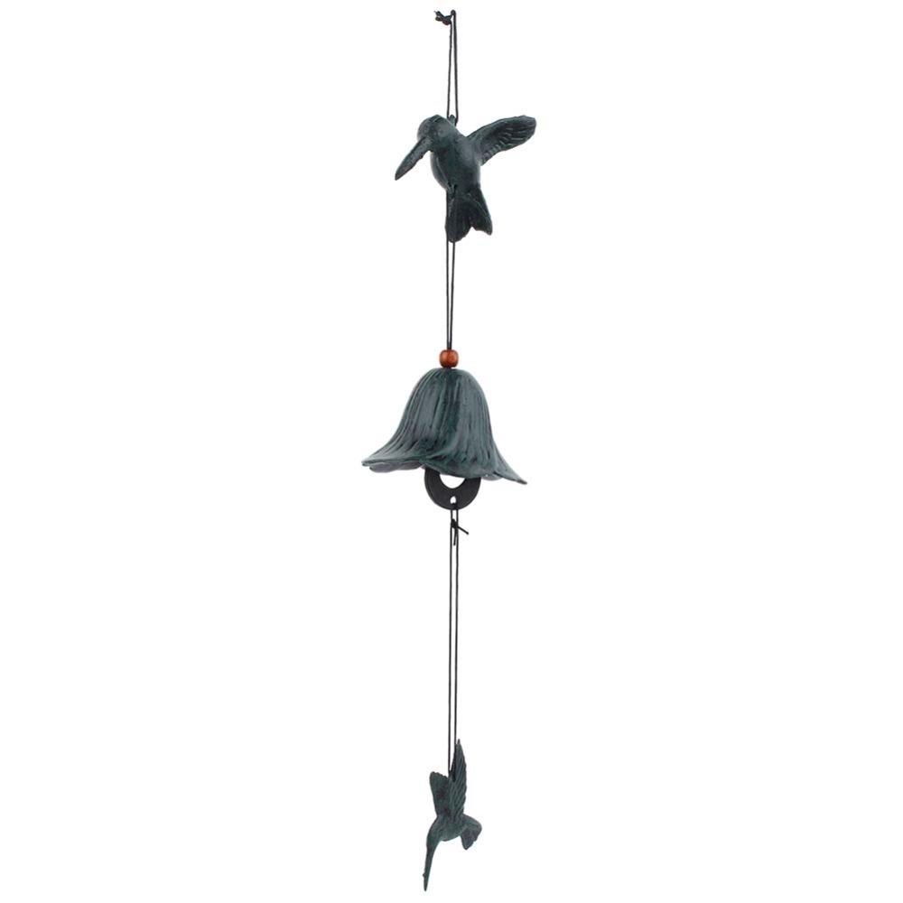 Metal Hanging Wind Chimes Blue / Green / Yellow 16.54in Garden Wind Chimes with Hanging Rope Bird Home Hanging Ornament зелёный