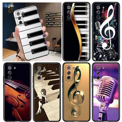 Love Music Guitar for Samsung Galaxy S21 Ultra Plus Note 20 10 9 8 S10 S9 S8 S7 S6 Edge Plus Black Phone Case
