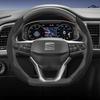 Suitable for Seat Sports Suede Steering Wheel Cover, Split Snap-On Type, Non-Slip and Durable, for Ibiza, Arona, Leon Sportstourer, Ateca and  ujm690