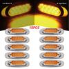 10PCS 6.5" Lights Marker LED Truck Trailer RV Oval Side Light Amber/Red/White