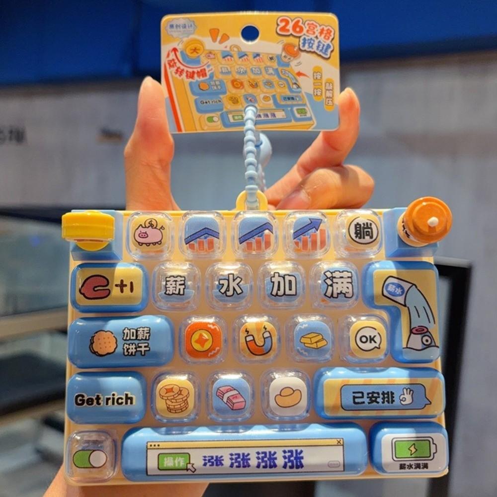 Pressable Keys 26 Keys Keyboard Keychain Rotatable Keyboard Clicker Keychain  Backpack Decor