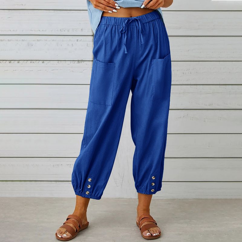Loose Nine-Inch Pants and Wide-Leg Pants Pure Color Loose Cropped Pants Loose Pants
