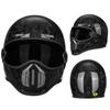 Fiberglass Retro Full Face Motorcycle Helmet Men Women Small Shell Pig Nose Design Harley Cruiser Style