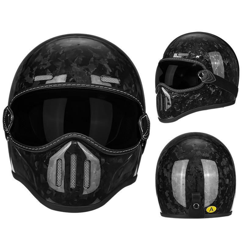 Fiberglass Retro Full Face Motorcycle Helmet Men Women Small Shell Pig Nose Design Harley Cruiser Style