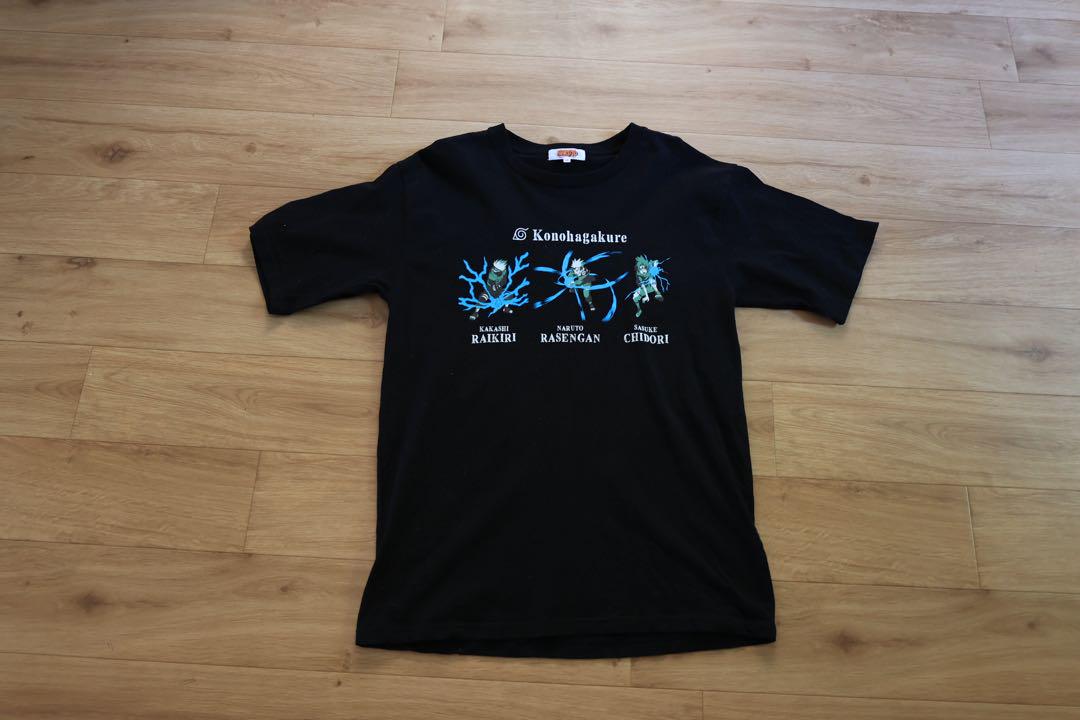 

[Б/У] Винтажная аниме-футболка 00-х годов Наруто со светящимся принтом Размер M
