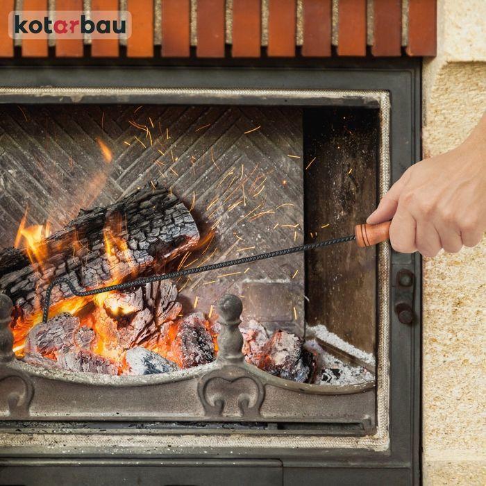 Serviteur De Cheminée - KOTARBAU - 2 Pièces - Métal - Bois - Antidérapant