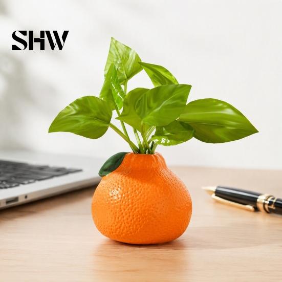 Einzigartiges Tischornament, Orangenförmige Vase, Dekorativer Hydrokultur Kreativer Blumenbehälter, Kleiner Hydrokultur Pothos Behälter Topf für Wohnzimmer