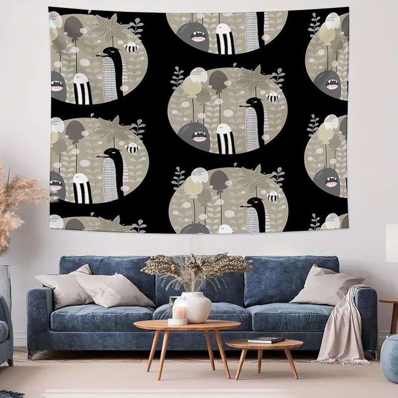 Bohemian Wall Tapestry Nature Forest Trees Birds Animals Home Decor Room Divider Backdrop Aesthetic Dorm Wall Hanging Gift