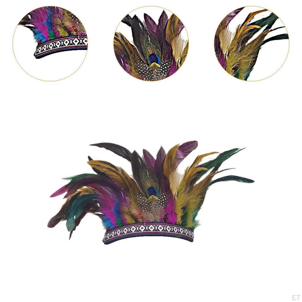 Feather Headdress Accessories Headband for Halloween Masquerades Role Playing