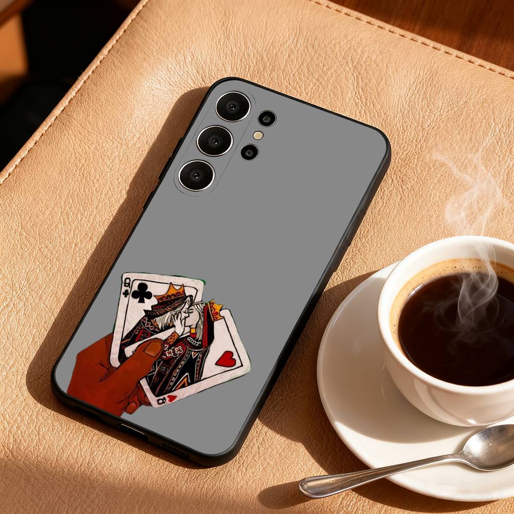 A-Ace of Spades Poker Phone Case For Samsung S25,24,23,22,30,21,10,9,Ultra,Plus,Lite,FE Soft Black Case