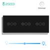BSEED Touch Dimmer Switches 1gang1way Wall Light Switch LED Dimmer Plus EU Wall socket USB EU Standard Blue Backlight 10A