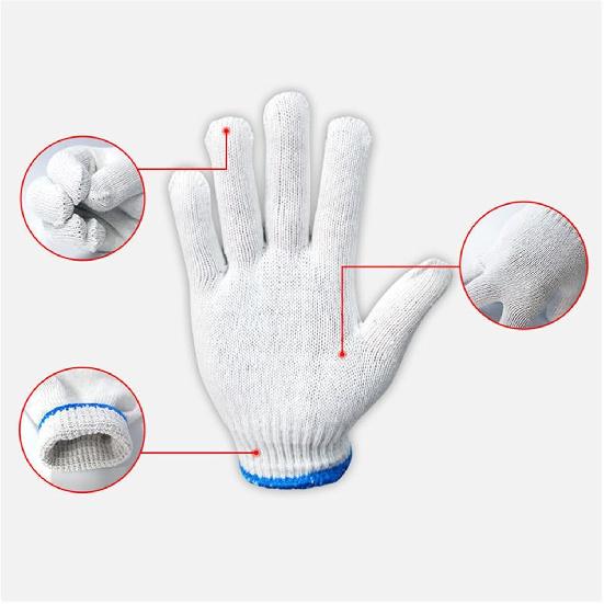 12 Paar Arbeitsschutzhandschuhe Rutschfest Verschleißfest Baumwolle Nylon Outdoor Bauarbeits-Handschuhe(Farbe:Schwarz), 19-21 cm