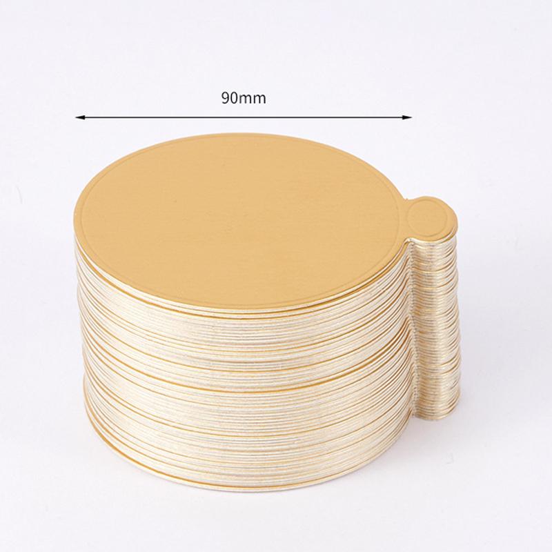 100/200PC Golden Cardboard Mousse Cake Base Round Cardboard Tray Pastry Dessert Display Mat Board Wedding Festival Cake Tool