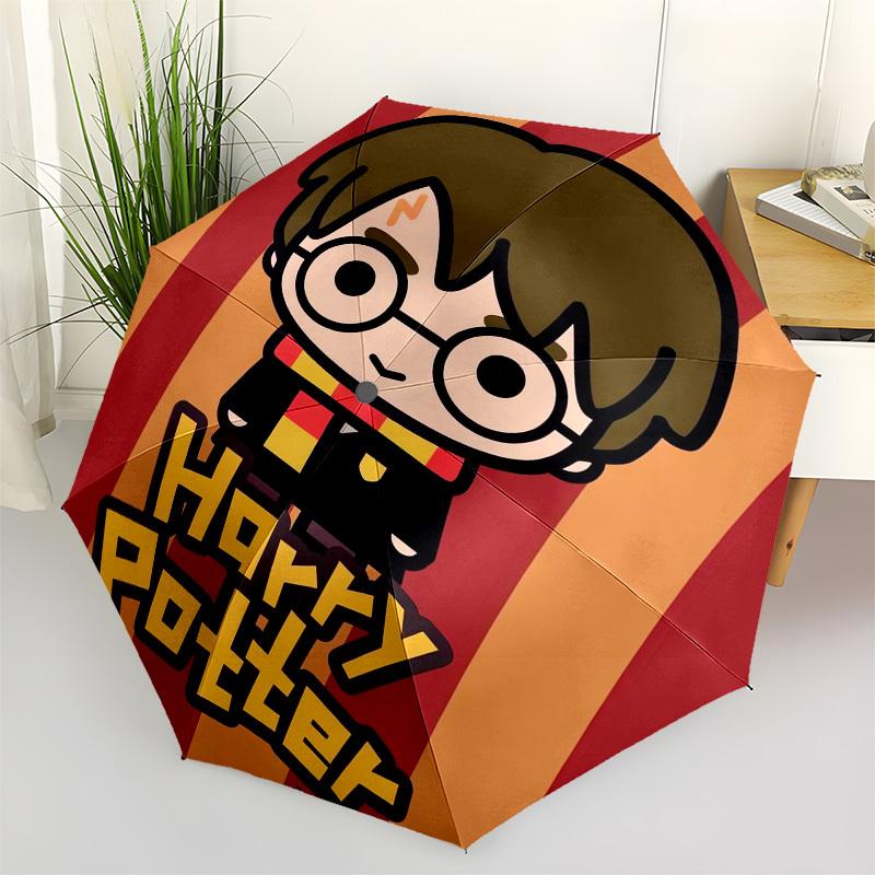 

1pc Harry Potter Chibi Artwork Umbrella with Plastic Handle,Suitable for All Seasons Travel Outdoor Multi-functional UmbrellaDCS039