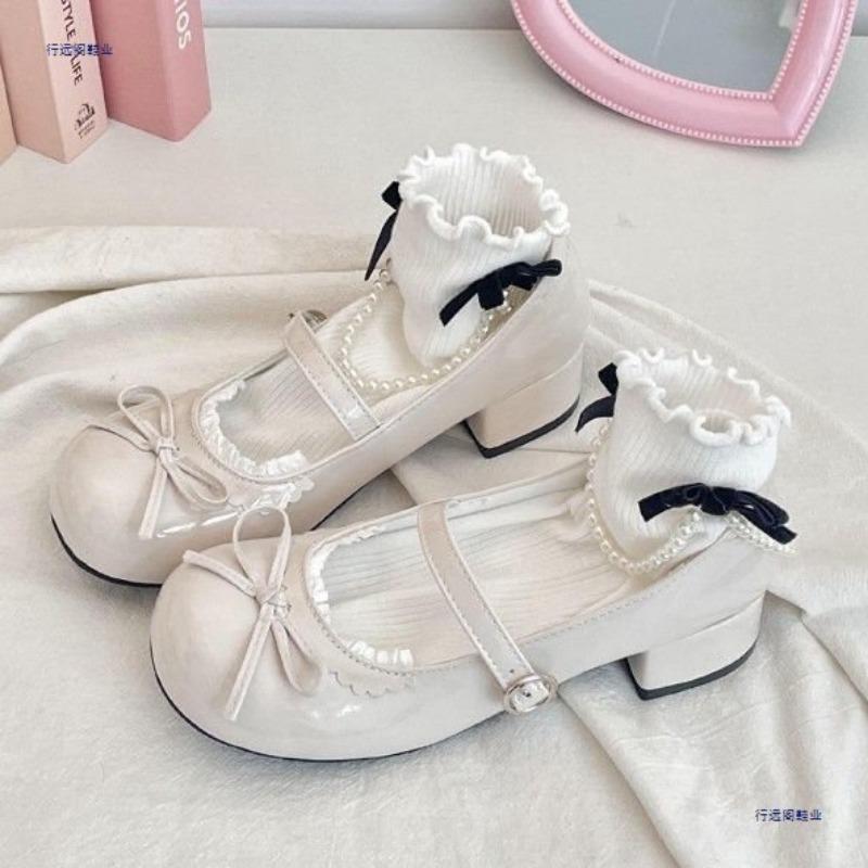 Frühling und Herbst vielseitige Nische runder Kopf kleine Lederschuhe Studentinnen flacher Ausschnitt Höhenerhöhung Mary Jane Schuhe