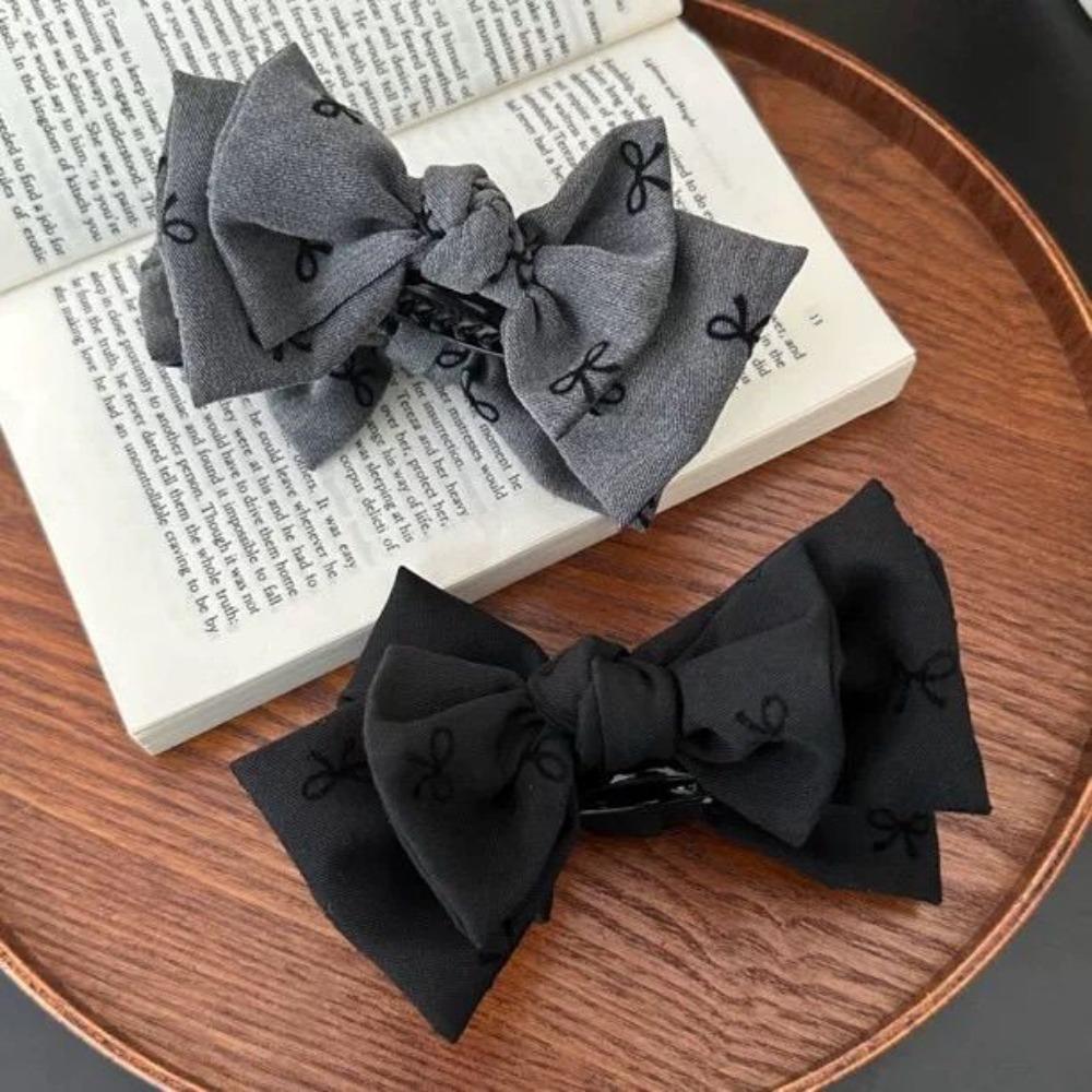 Barrettes Bow Print Claw Hair Headpiece Ponytail Clip Fashion Women's Hair Claw
