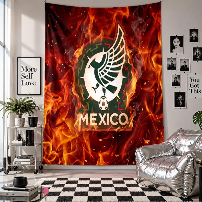 Mexico Football Wall Tapestry Home Decor Wall Hanging Cloth for Bedroom Living Room Background