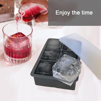 Stampo per Palline di Ghiaccio Riutilizzabile Vassoio per Cubetti di Ghiaccio in Silicone a Rilascio Facile Quadrato Rotondo Vassoio per Cubetti di Ghiaccio per Whiskey Cocktail Bourbon