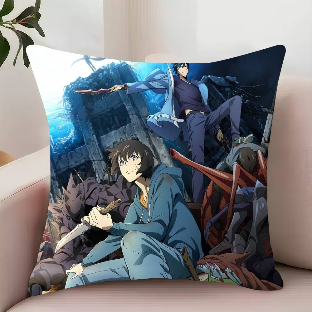 Bilibili S-Solo Anime L-LevelingS Pillow Case Decor Protective Covers Comfortable Soft for Sofa Living Room Home Office