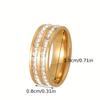 1pc Stainless Steel Women's Ring 8mm Wide Band with Small Square Rhinestones - Modern Elegant Design for Casual Attire & Special Occasions, Versa