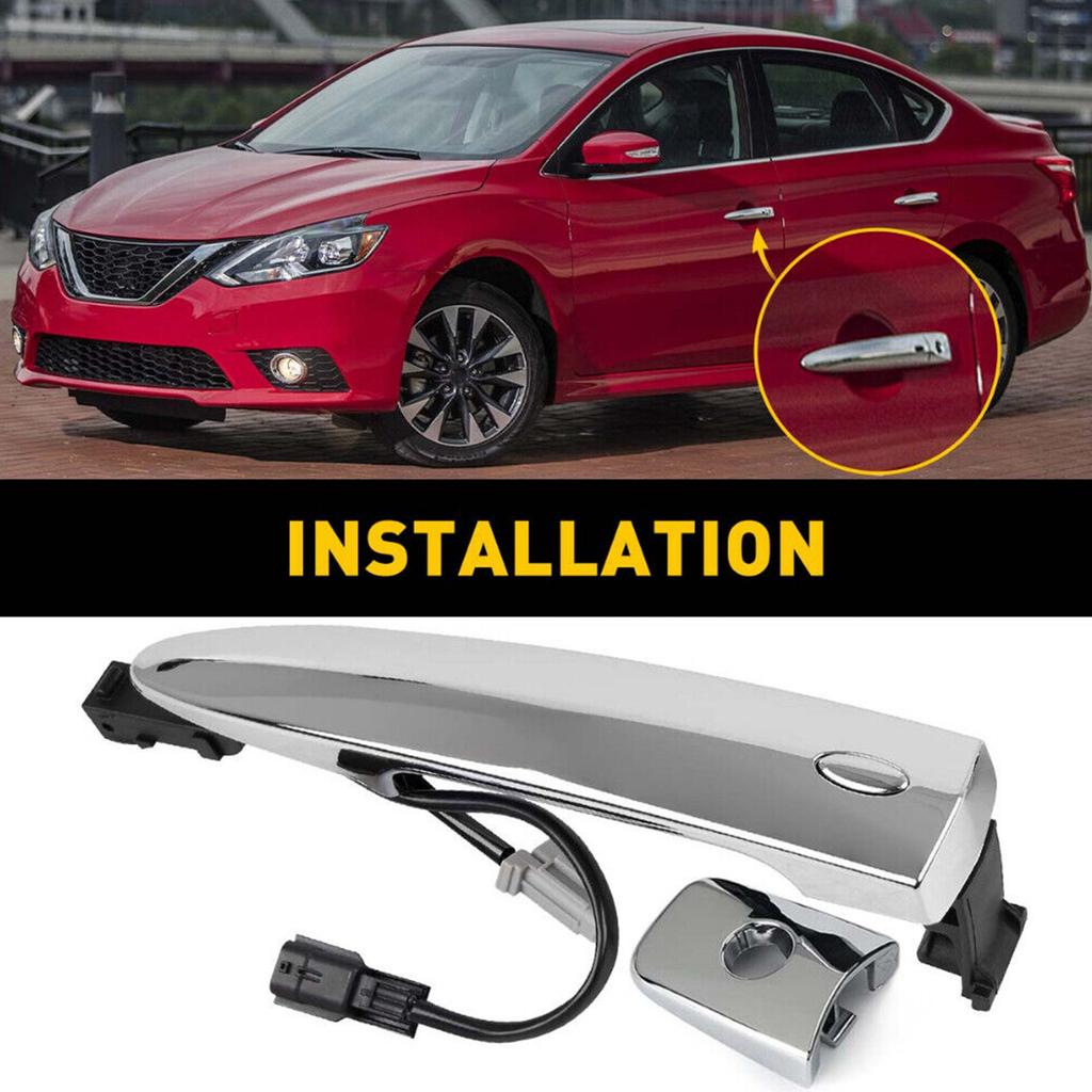 Przednia lewa zewnętrzna klamka do drzwi rama nasadkowa anty-brudna wodoodporna pokrywa kompatybilna z liściem 806469N00A 806451AA0A 12459871