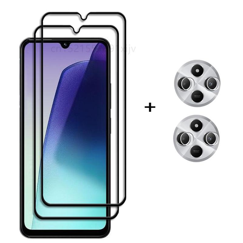 6in1 Glass For Redmi 14C Full Cover Tempered Glass Redmi 14C 13C 12C Screen Protector 9H Protective Phone Lens Film Redmi 14C