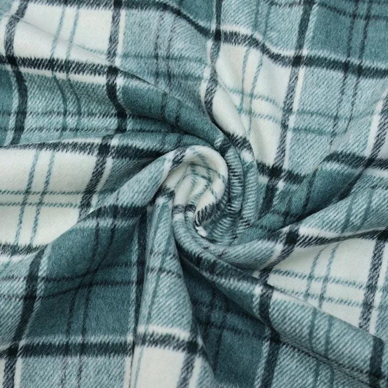 100x148cm Soft Thickening Grinding Wool Plaid Fabric DIY Jacket Coat Apparel Plaid Blended Cotton Fabric Clothing Supplies