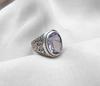 Amethyst Plaster Ring: Handmade Sterling Silver Statement Jewelry