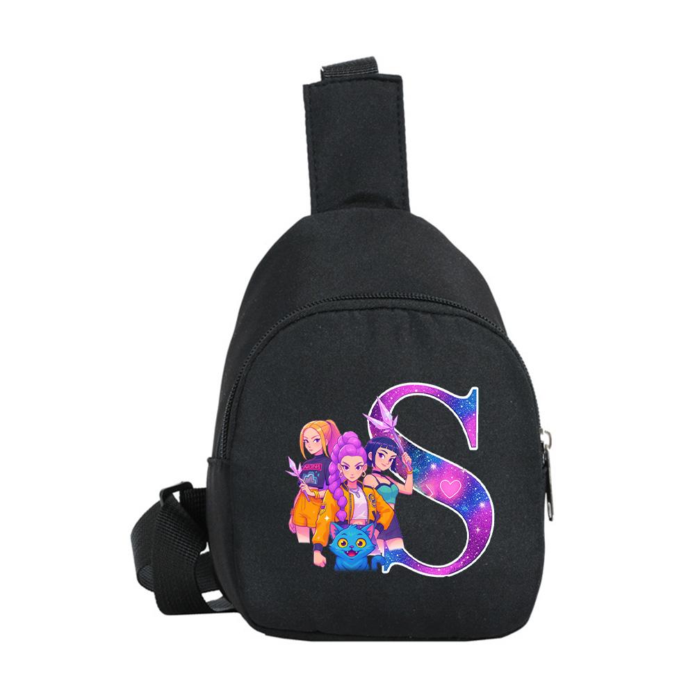 Kreslený 26 Anglické Písmeno K-Pop Lovci Démonov Potlačený Kawaii Hrudný Vak pre Chlapca Dievča Taška cez Rameno Študent Prenosná Crossbody Taštička Vianočný Darček