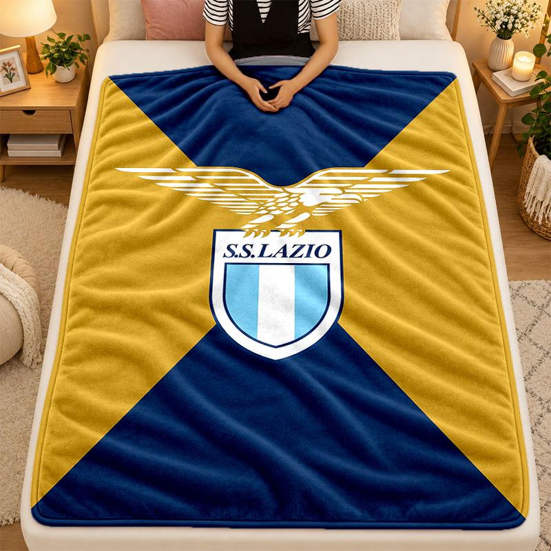Flannel BlanketLazio FC Warm Soft Throw Blanket for Indoor Sofa Bed Living Room Use