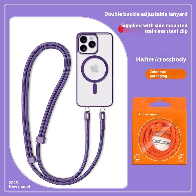 Metal Phone Hanging Tether Tab Upgraded Double Buckle Hole Ring Cell Phone Lanyard Patch Strap Replacement Part For Iphone Cases