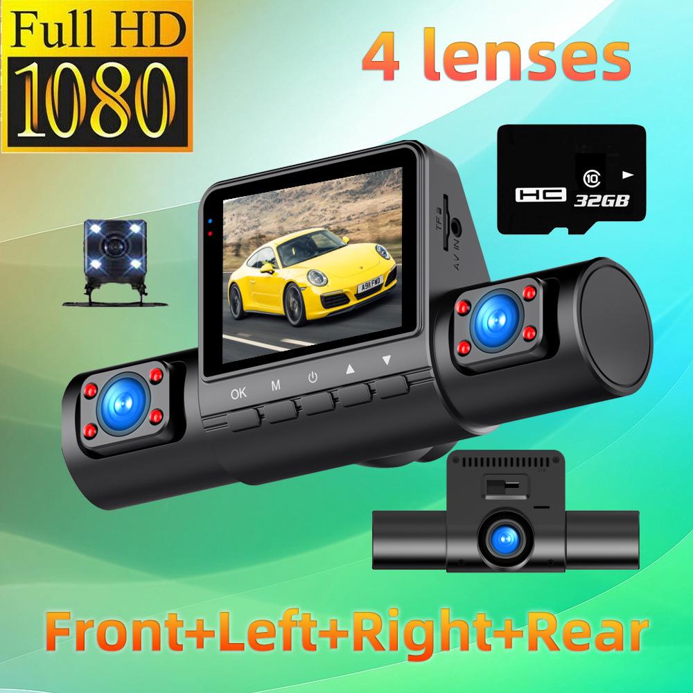 M80 Pro 4-Channel Dash Cam with Four Lenses, 1080P HD, Infrared Night Vision, and Parking Monitor