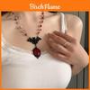 Gothic Spider Crystal Necklace With Geometric Skull Pendant For Halloween And Cosplay
