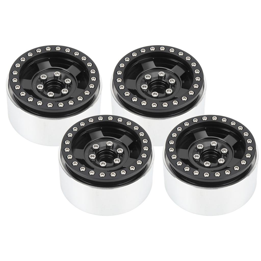 4pcs RC Car Wheel Professional Aluminium Alloy Replacement RC Wheel Rims for 1 10 RC Cars Black