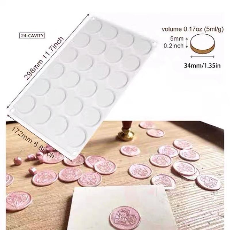 24-Cavity Silicone Mold for Chocolate Chip Mousse Cakes or Handmade Soaps
