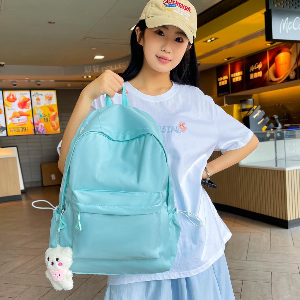 Fashion Letter Mori Simple Backpack Female Large Capacity Junior High School Student School Bag Versatile Youth Campus Backpack