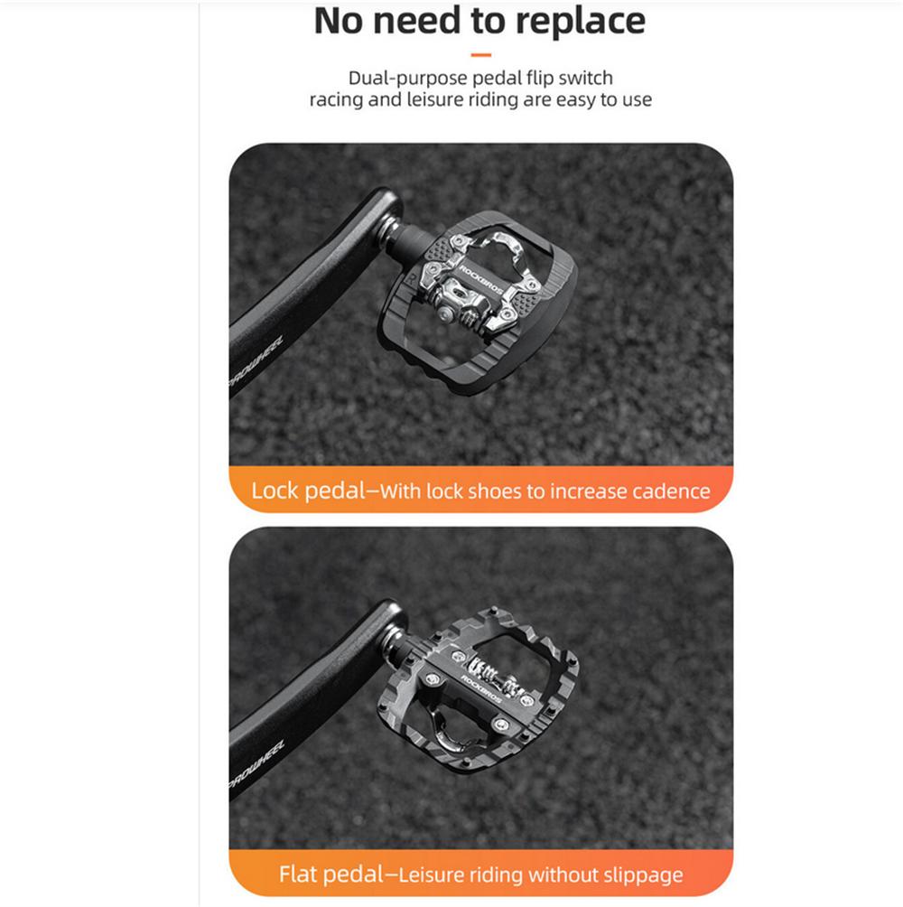 Rockbros Bicycle Lock Pedals Anti-Slip Sealed Bearing Lock/Flat Pedals For Spd