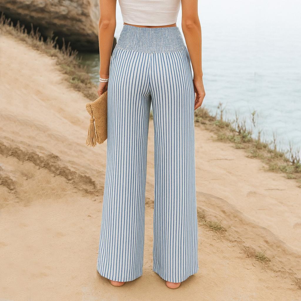 Pantaloni casual de damă, largi, moale, de culoare uni, pantaloni largi, lungi, cu talie înaltă, pantaloni drepti