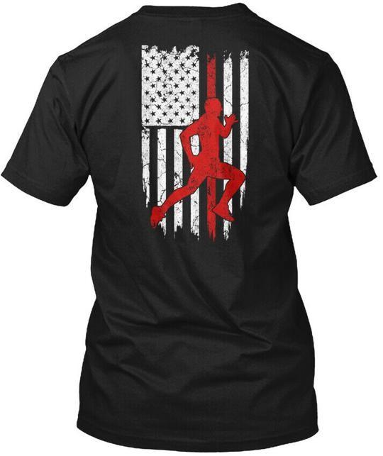 Running Flag T-Shirt Made in the USA Size S to 5XL XL