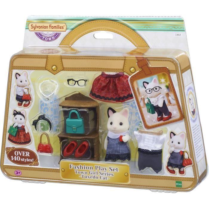 Sylvanian Families The Fashion and Big Sister Bicolor Cat Briefcase