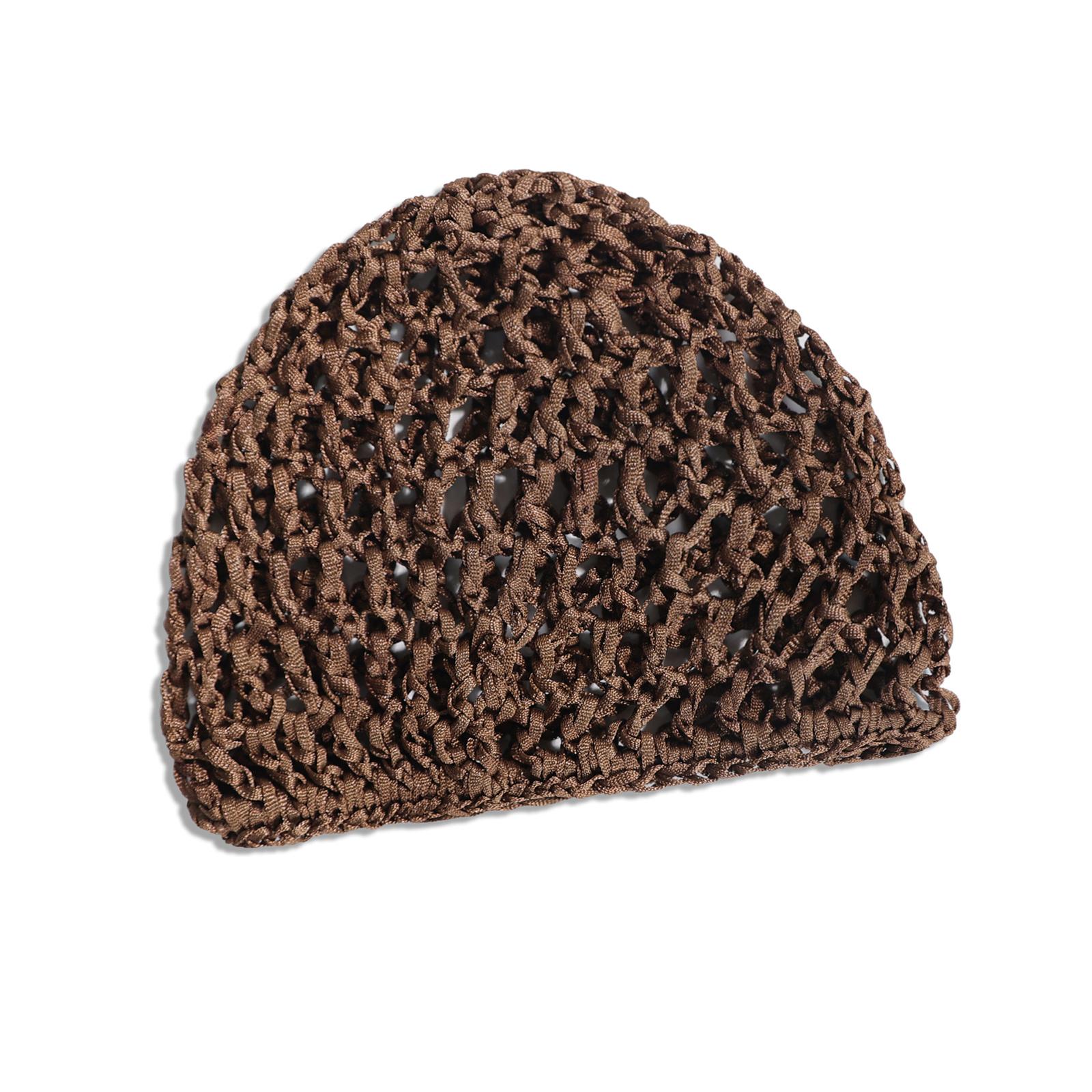 

Simple Hollowout Skull Hat Crochet Hair Net Hat For Women Teens Knitted Beanie Hat for Sleep Breathable Head Accessory 15