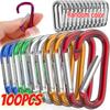 Mini Carabiner Keychain Alluminum Alloy D-ring Buckle Spring Snap Clip Hooks Keychain Carabiner for Keys Camping Accessories