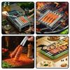 Hot Dog Roller with Wood Handle Stainless Steel Griller Grill Accessories (M)