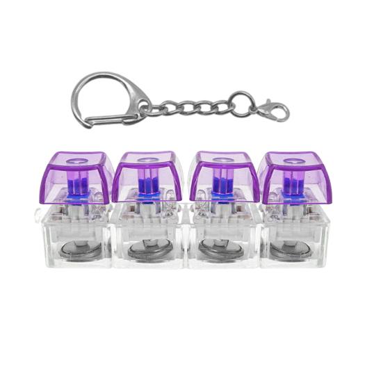 LED Light-up Keyboard Fidget Toy 4-in-1 Keyboard Decompression Button Finger Clicker Toy 4-Keys Fidget Keychain Stress Relief Desk Toy