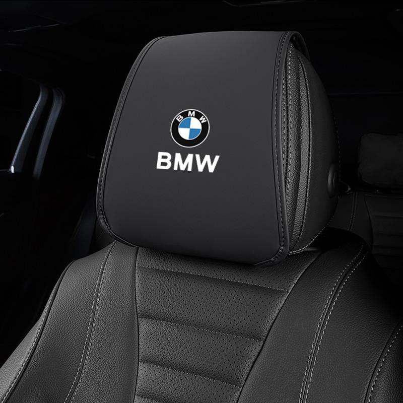EKQ2   BMW Car Leather Headrest Pillowcase Seat Belt Shoulder Pad For BMW Performance F30 F10 E90 F20 E46 G30 Car Interior Accessories