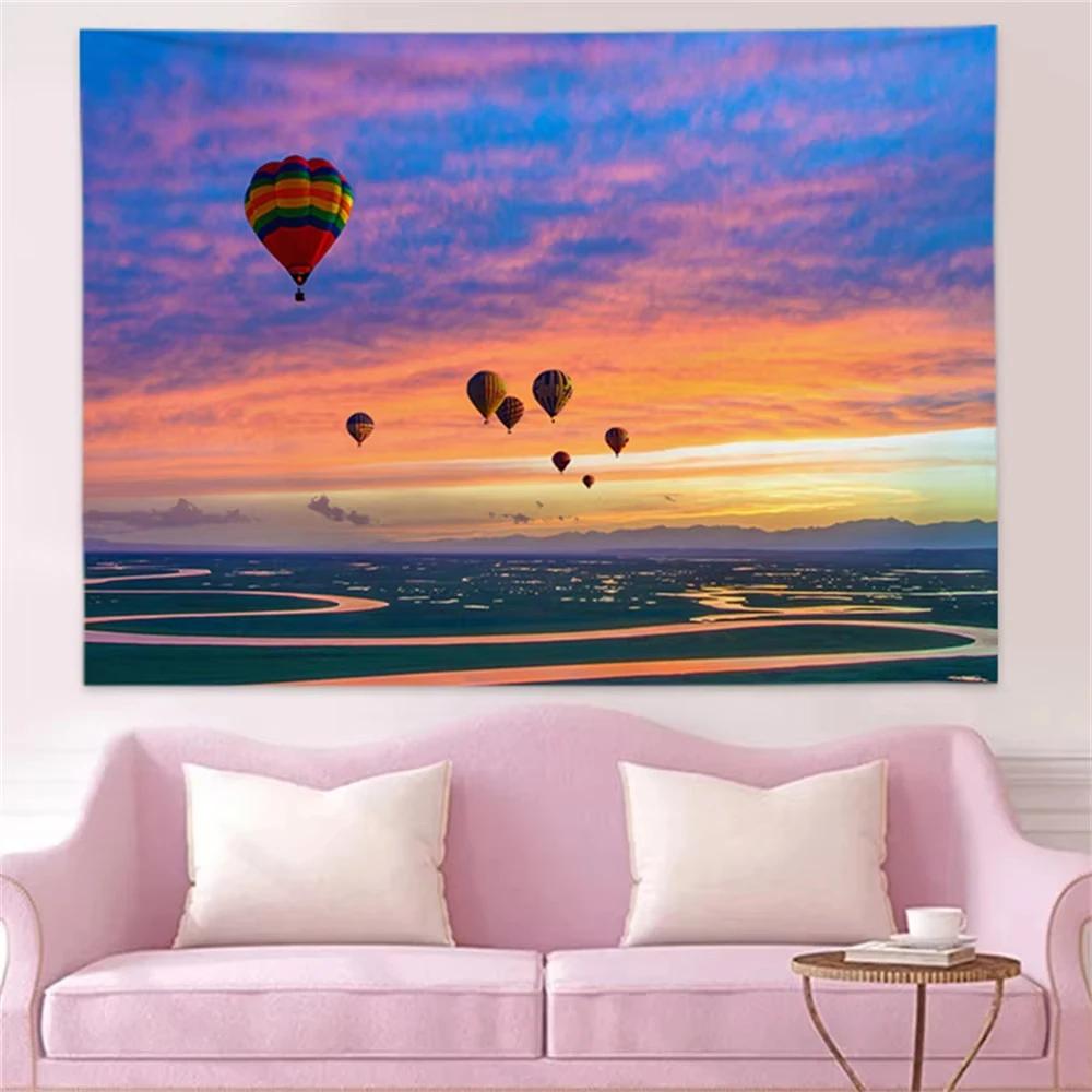 Pastel Sunset Tapestry Single Sided 2D Print Soft Polyester Tapestry Bedroom Living Room Dorm Dreamy Decor Serene Accessory Gift