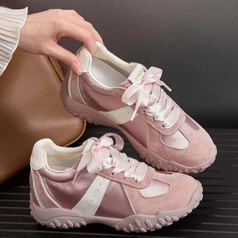 

7Cm Inner Height Increase Ballet Training Shoes Women S Shoes Summer Satin Platform Sports Casual Forrest Gump Shoes 35