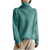 Women's Solid Color High Neck Knitted Top, Casual Commuting Loose Sweater