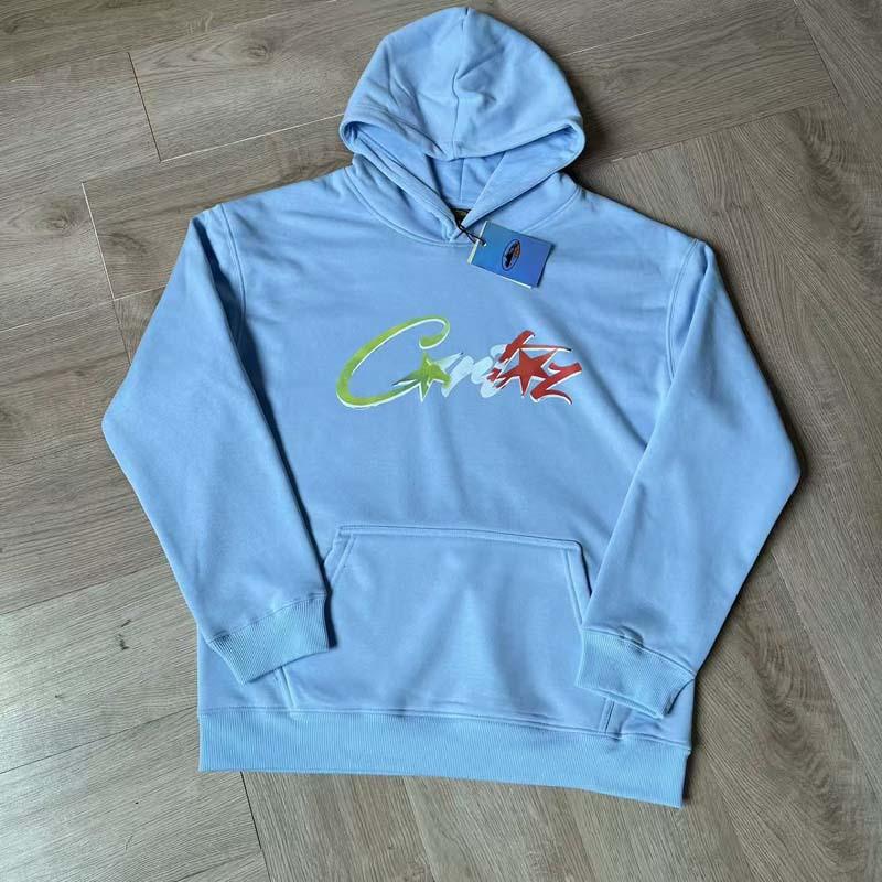 Mens Oversized Hooded Sweatshirt With Distressed Letter Print Cotton Blend Loose Fit Casual Streetwear